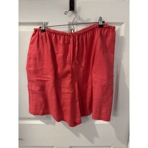 Josephine Chaus Women's L Linen Shorts Salmon (pinkish -orange )‎ 34-38 Waist